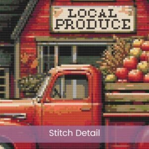 Vintage Farm Cross Stitch Pattern, Rustic Decor Autumn Harvest Vintage Truck Barn and Farm Country Life Embroidery, Pumpkin Farm Produce