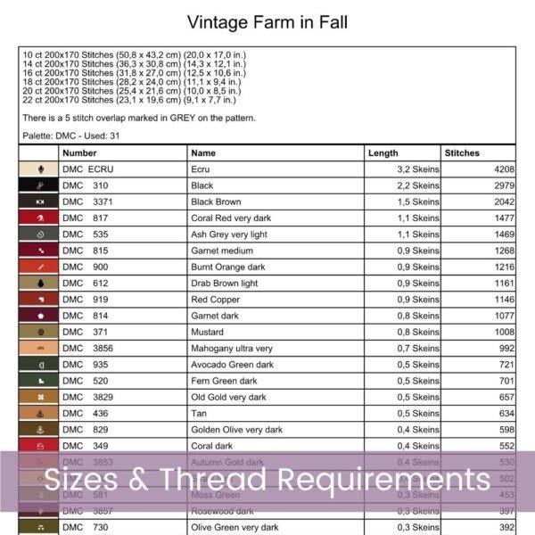 Vintage Farm Cross Stitch Pattern, Rustic Decor Autumn Harvest Vintage Truck Barn and Farm Country Life Embroidery, Pumpkin Farm Produce