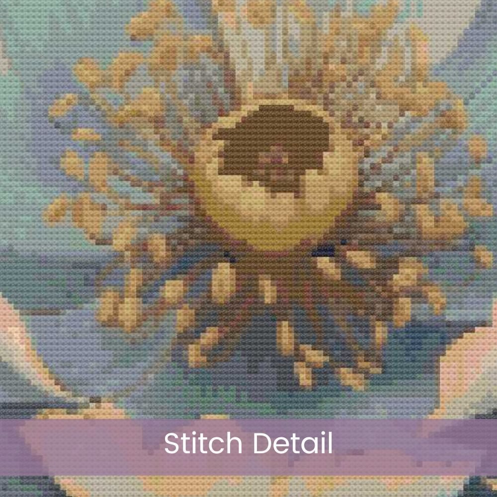 Abstract Poppy Flower Cross Stitch Pattern