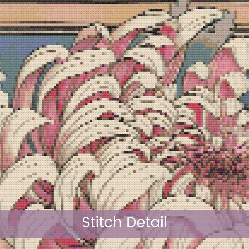 Art Nouveau Chrysanthemum Cross Stitch