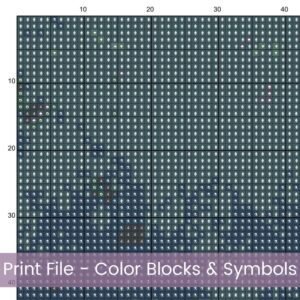 Abstract Poppy Flower Cross Stitch Pattern