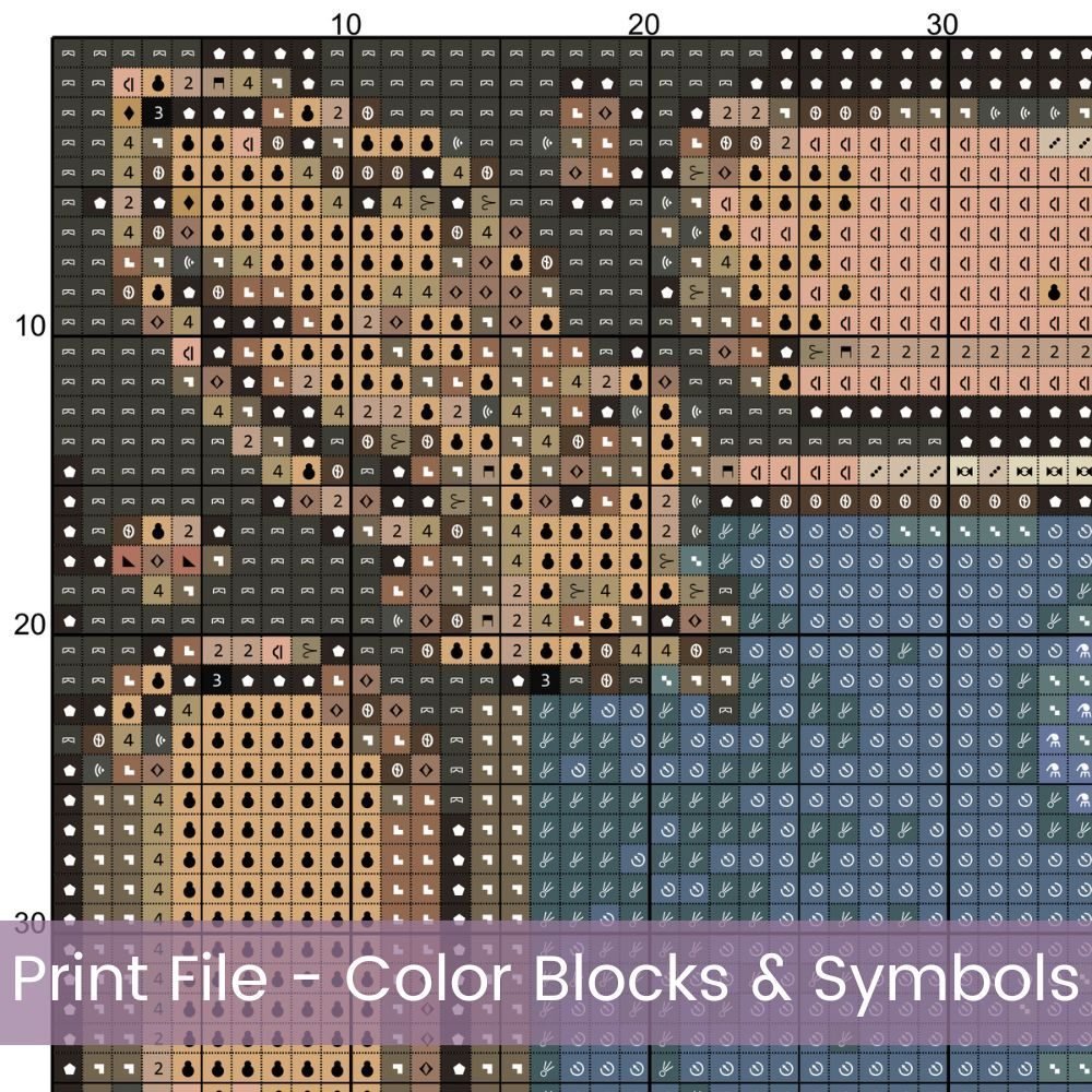 Art Nouveau Chrysanthemum Cross Stitch