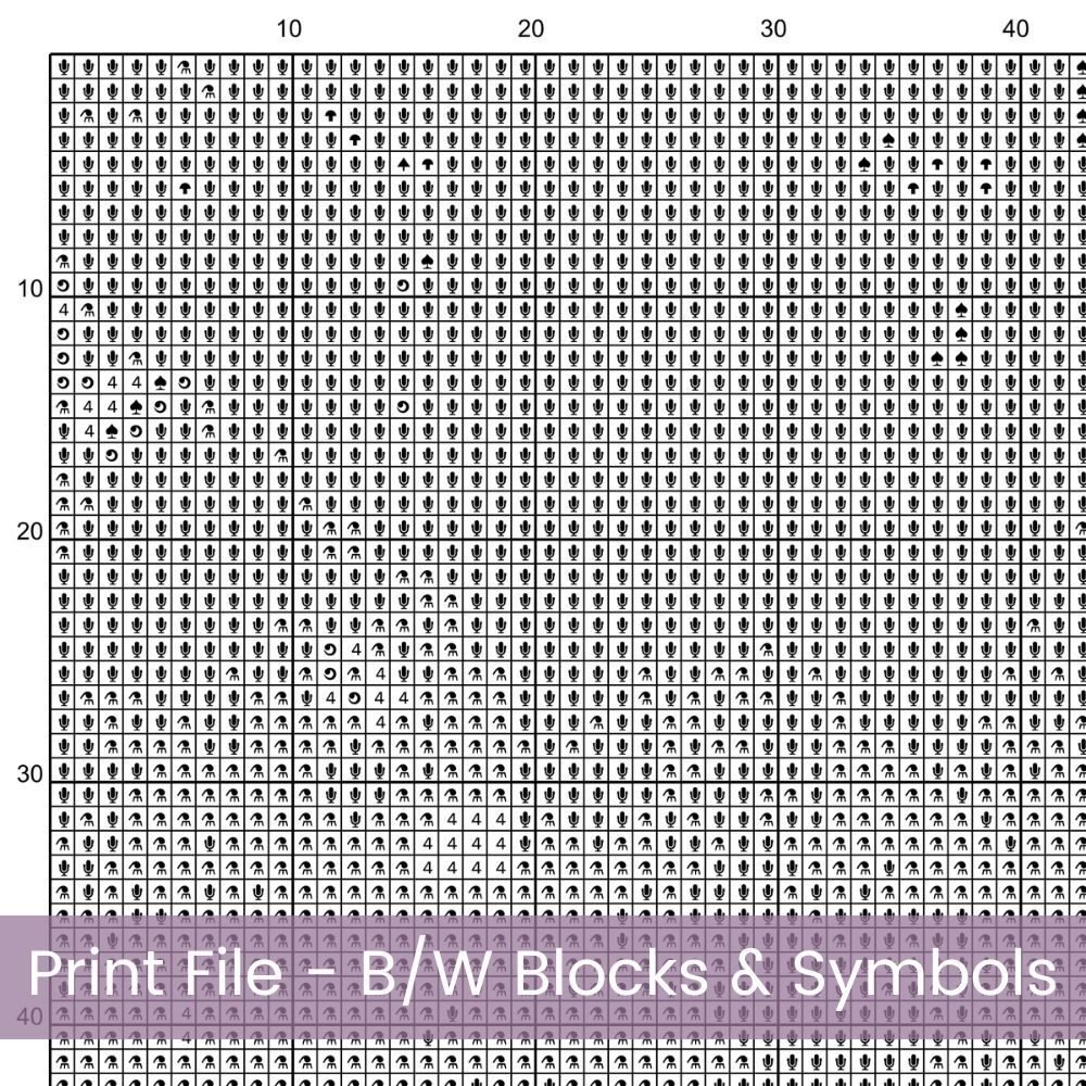 Abstract Poppy Flower Cross Stitch Pattern