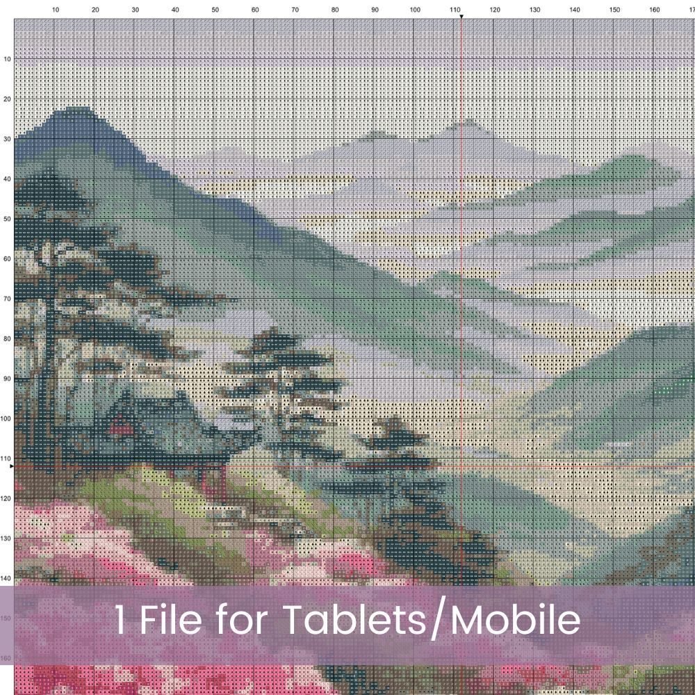 Chinese Landscape Cross Stitch Pattern