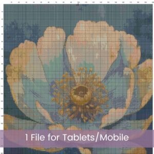 Abstract Poppy Flower Cross Stitch Pattern
