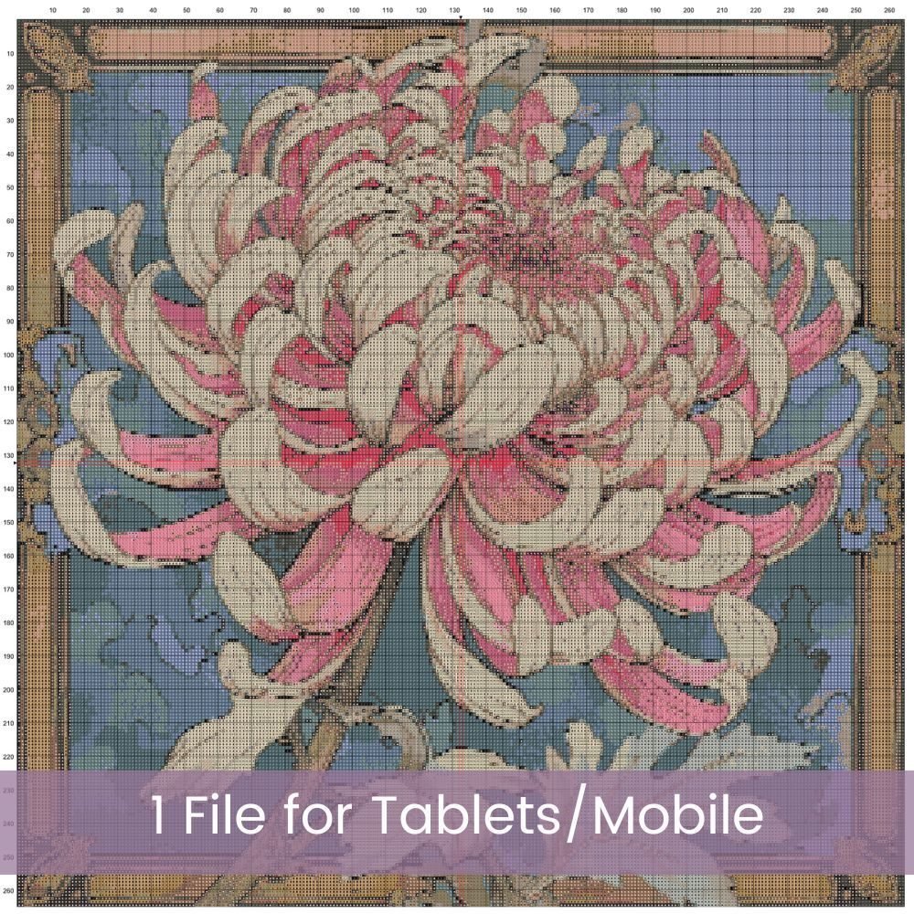 Art Nouveau Chrysanthemum Cross Stitch