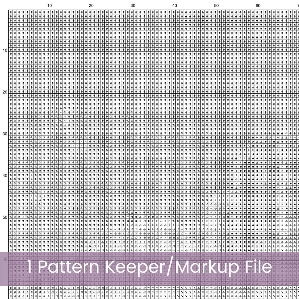 Abstract Poppy Flower Cross Stitch Pattern