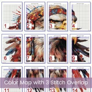 Native American Eagle Cross Stitch Pattern, Tribal Animal Eagle Pattern, Boho Western Indigenous Southwestern Decor Art, Instant Download