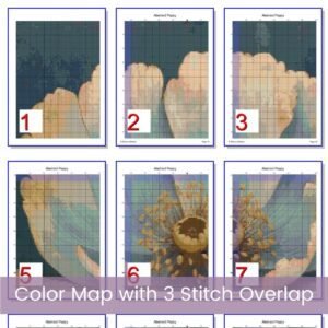 Abstract Poppy Flower Cross Stitch Pattern