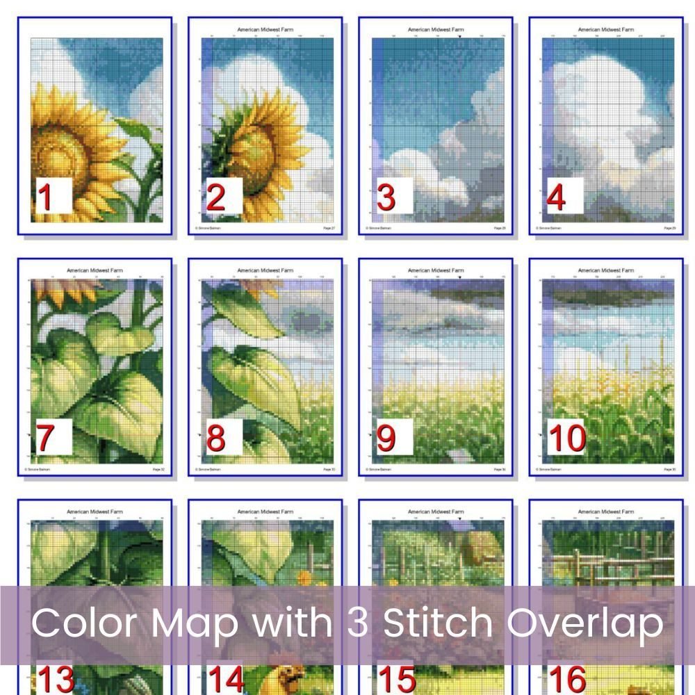 American Midwest Farm Cross Stitch Pattern