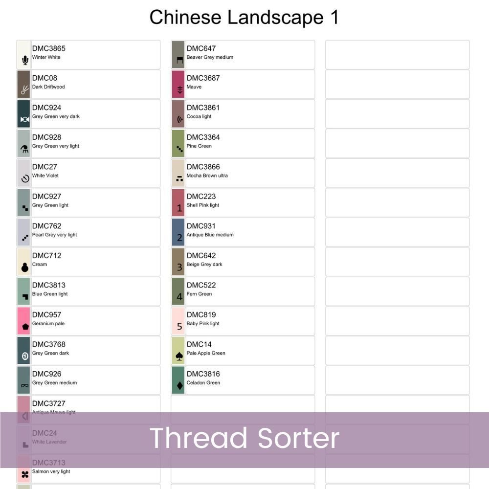 Chinese Landscape Cross Stitch Pattern