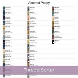 Abstract Poppy Flower Cross Stitch Pattern