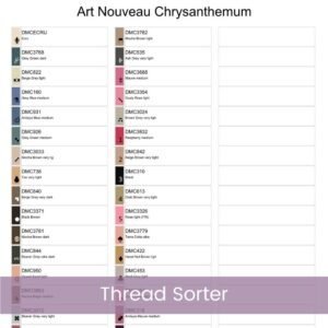 Art Nouveau Chrysanthemum Cross Stitch