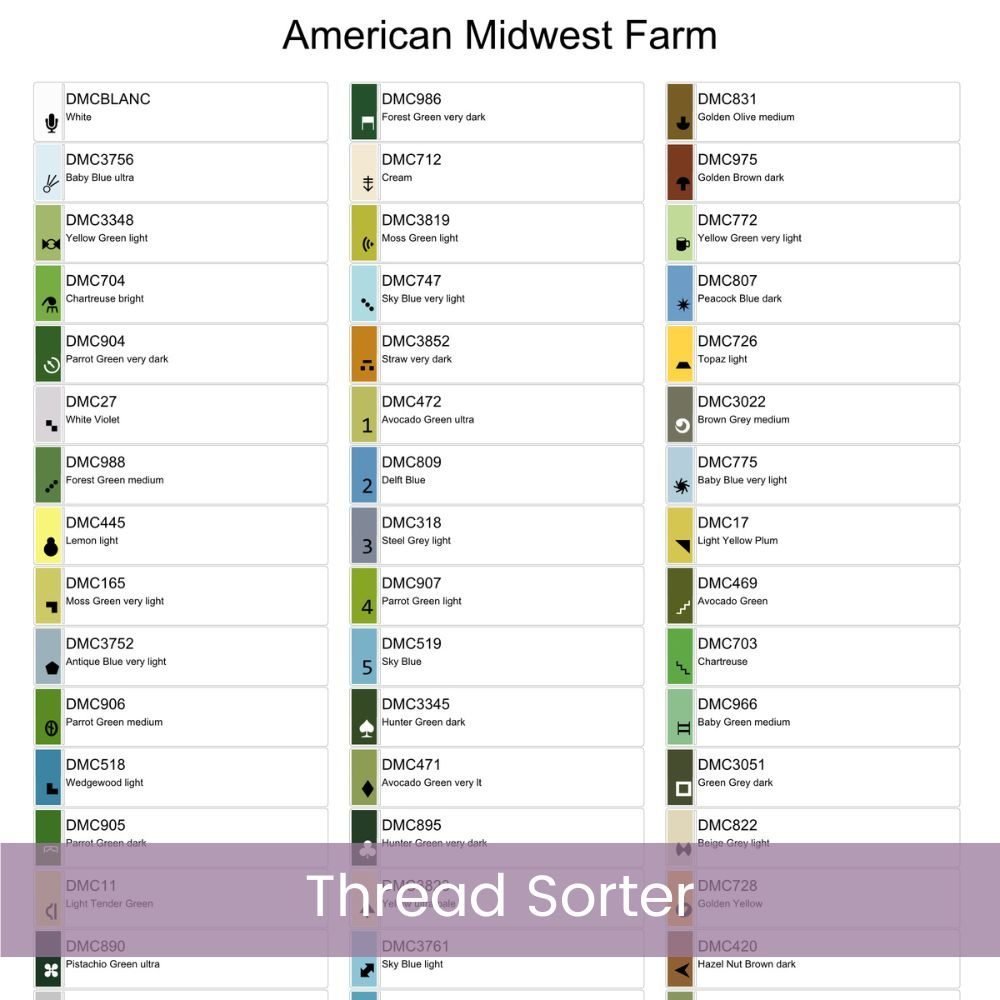 American Midwest Farm Cross Stitch Pattern