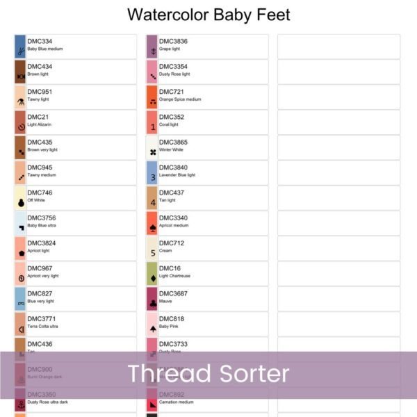 Baby Feet Cross Stitch Pattern