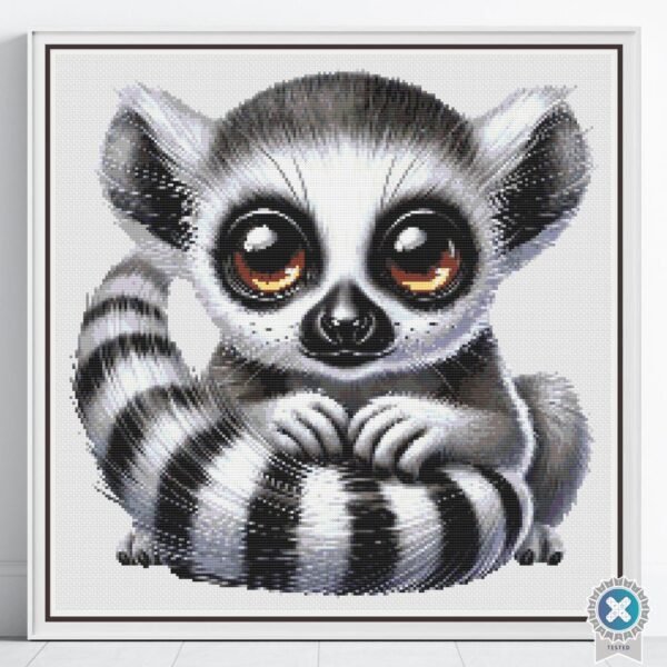 Cute Baby Lemur Cross Stitch Pattern