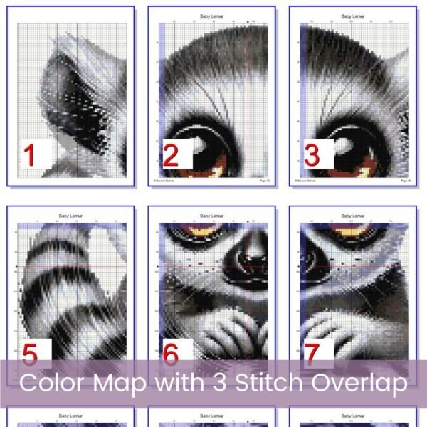 Cute Baby Lemur Cross Stitch Pattern