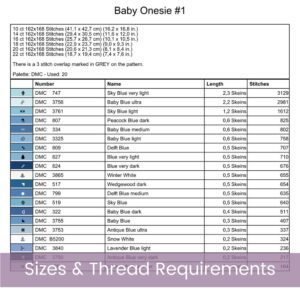 Baby Onesie Cross Stitch Pattern