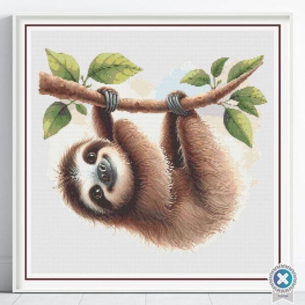 Cute Baby Sloth Cross Stitch Pattern