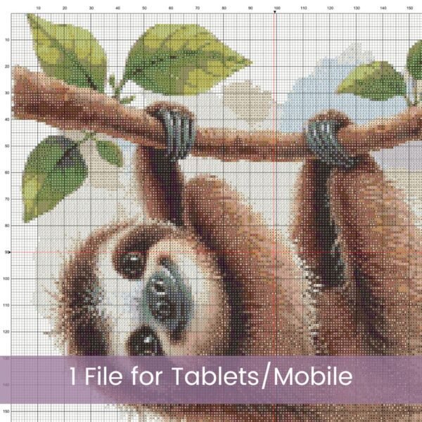Cute Baby Sloth Cross Stitch Pattern