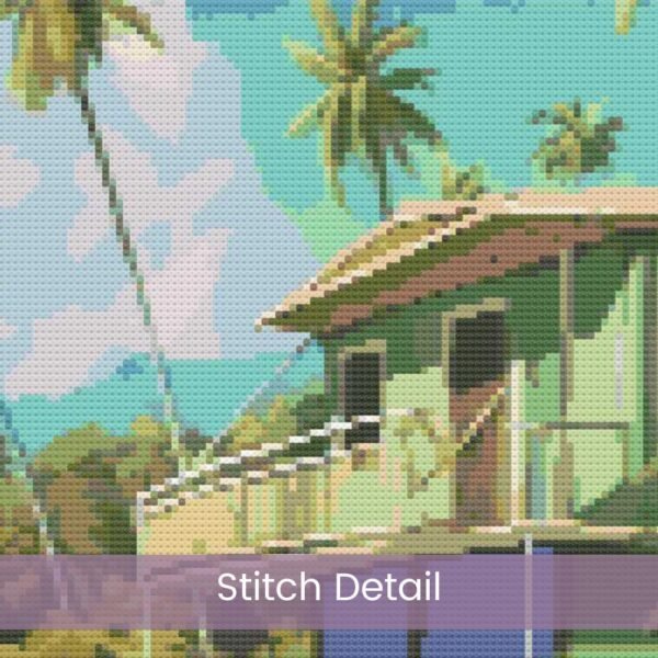 Belize Travel Poster Cross Stitch