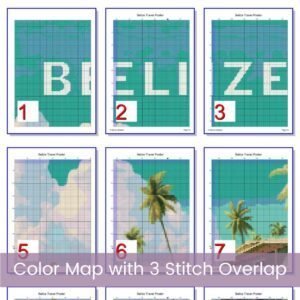 Belize Travel Poster Cross Stitch