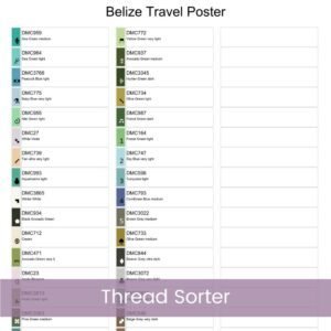 Belize Travel Poster Cross Stitch