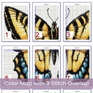 Blue & Yellow Butterfly Cross Stitch Pattern