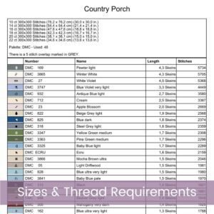Country Porch Cross Stitch Pattern