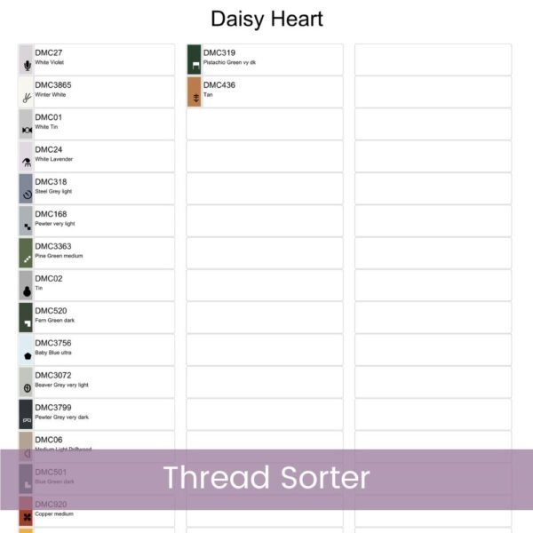 Daisy Heart Cross Stitch Pattern