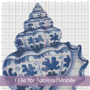 Delft Seashell Cross Stitch Pattern