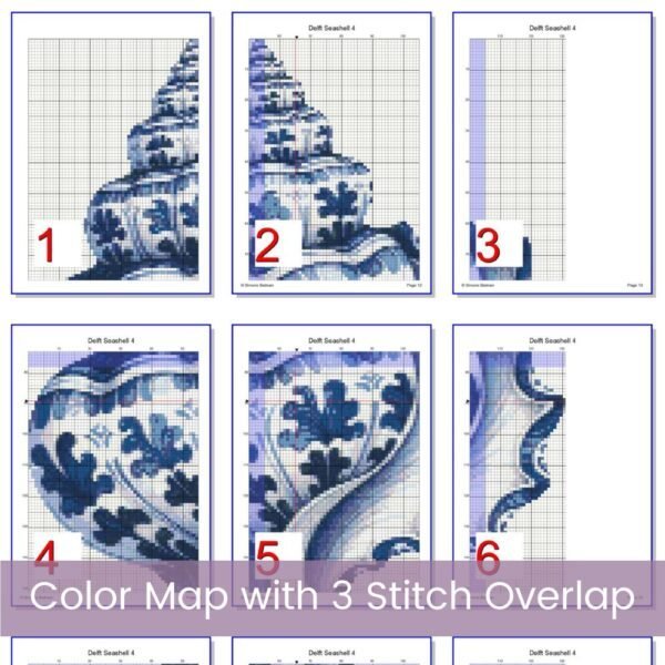 Delft Seashell Cross Stitch Pattern