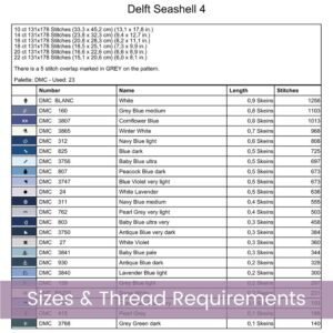 Delft Seashell Cross Stitch Pattern