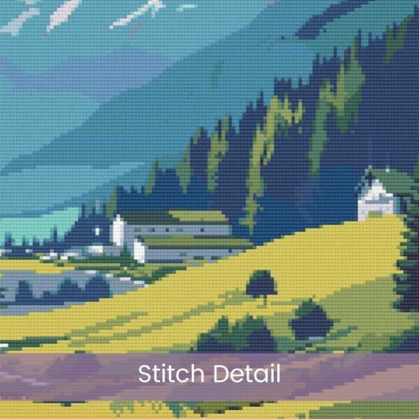 Dolomites Travel Poster Cross Stitch Pattern