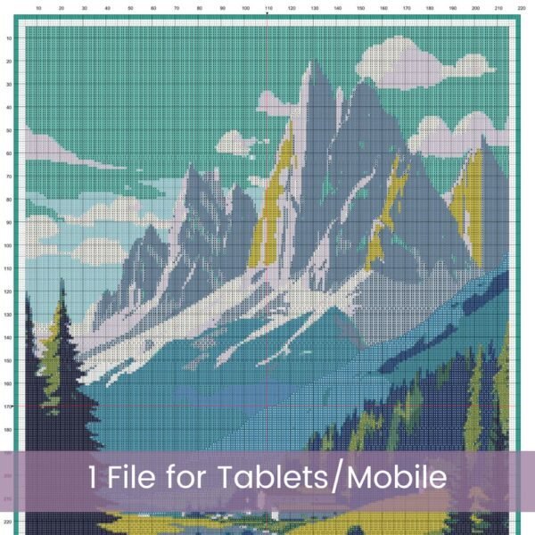 Dolomites Travel Poster Cross Stitch Pattern