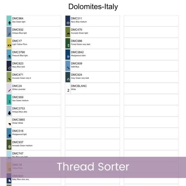 Dolomites Travel Poster Cross Stitch Pattern