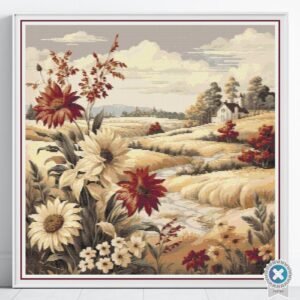 Farm Landscape Cross Stitch Pattern