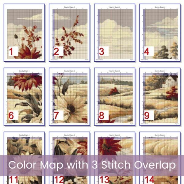 Farm Landscape Cross Stitch Pattern