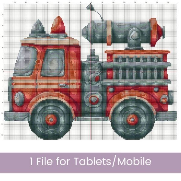 Firetruck Cross Stitch Pattern