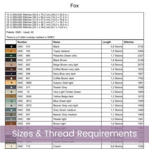 Fox Cross Stitch Pattern