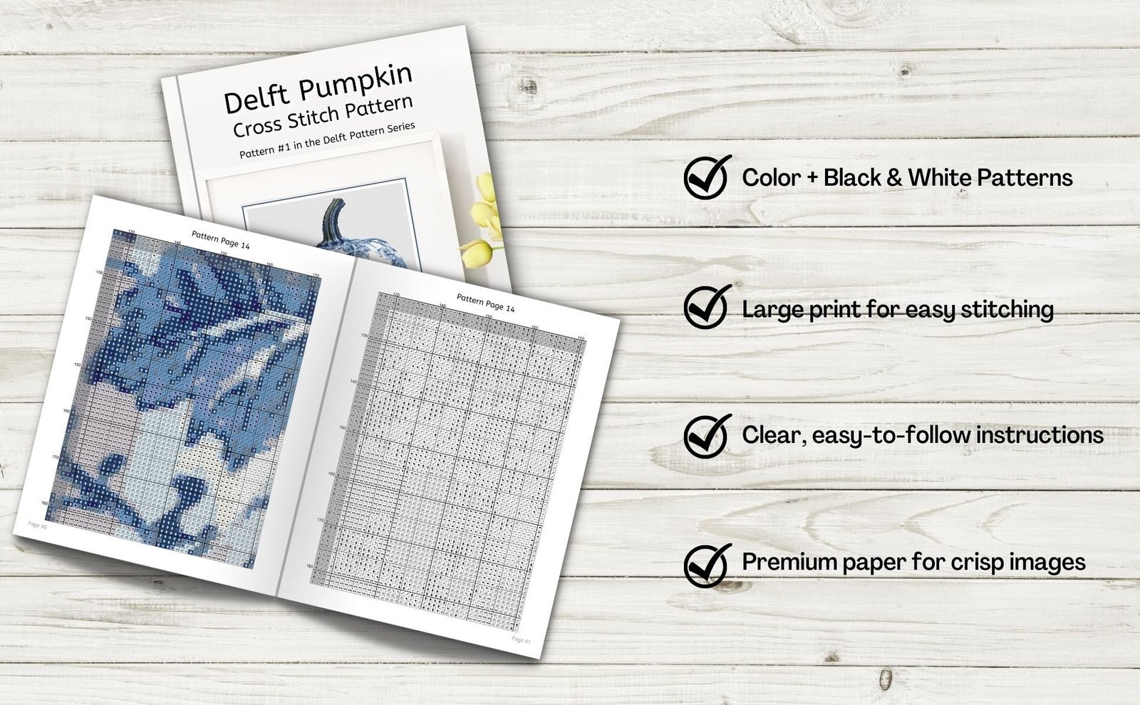 Delft Pumpkin Cross Stitch Pattern