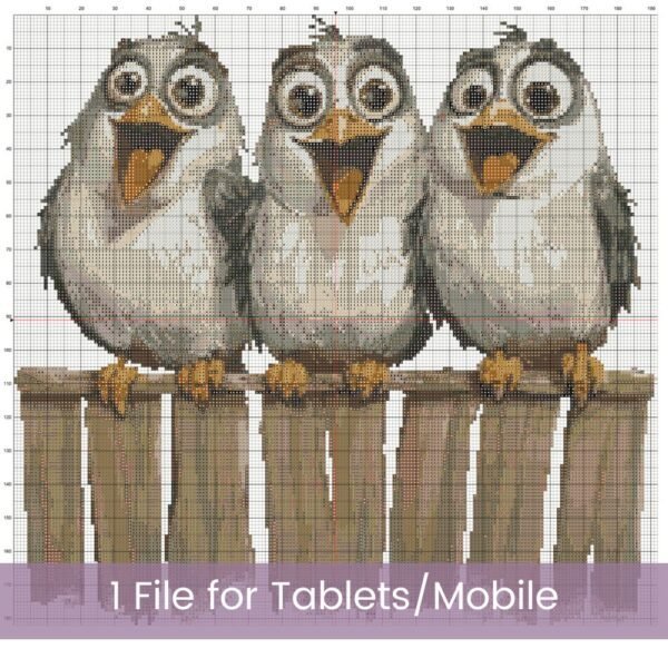 Funny Birds Cross Stitch Pattern