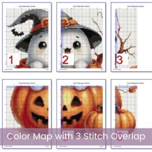 Cute Ghost Pair Cross Stitch Pattern
