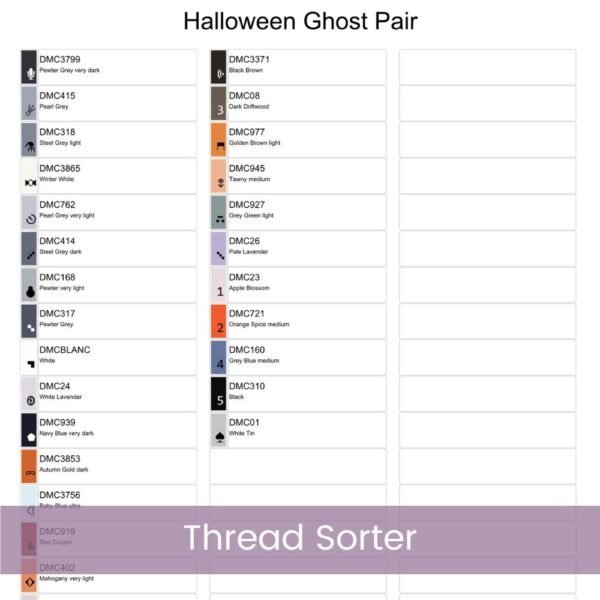 Cute Ghost Pair Cross Stitch Pattern