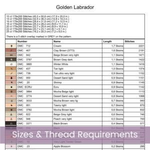 Golden Labrador Cross Stitch Pattern