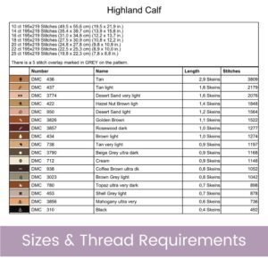 Highland Cow Cross Stitch Pattern / Scottish Calf Digital PDF Cross Stitch Pattern Instant Download / Pattern Keeper & iBook files included