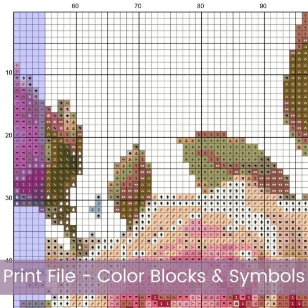 June Birth Month Flower Counted Cross Stitch PDF Pattern, Roses Cross Stitch Pattern, Instant Download, Modern Floral Cross Stitch Gift