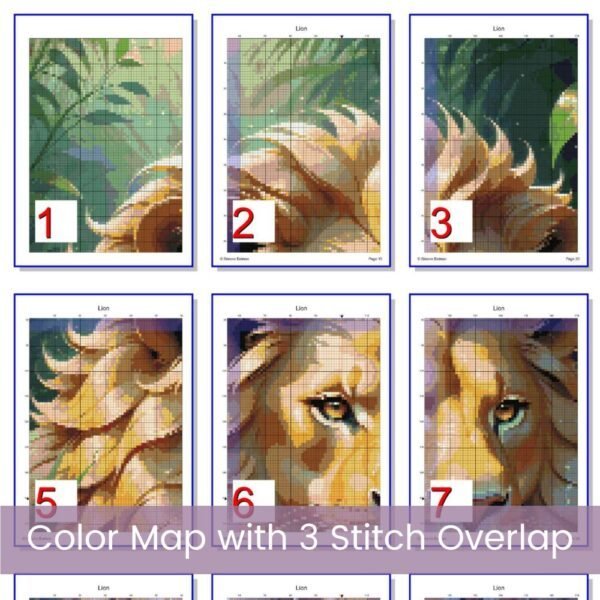 Lion Cross Stitch Pattern, Big Cat Wildlife Animal Cross Stitch, Jungle Decor, Safari Embroidery, DIY Lion Design, Handmade Lion Art Gift