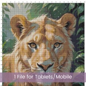 Lioness Cross Stitch Pattern, Big Cat Embroidery, Wildlife Stitch Pattern, African Animal Cross Stitch, Jungle Decor, Handmade Safari Art