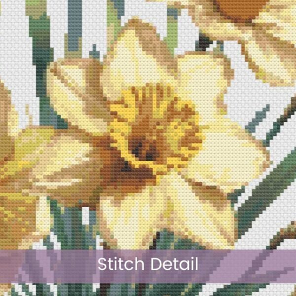 March Birth Month Flower Bunch Cross Stitch Pattern
